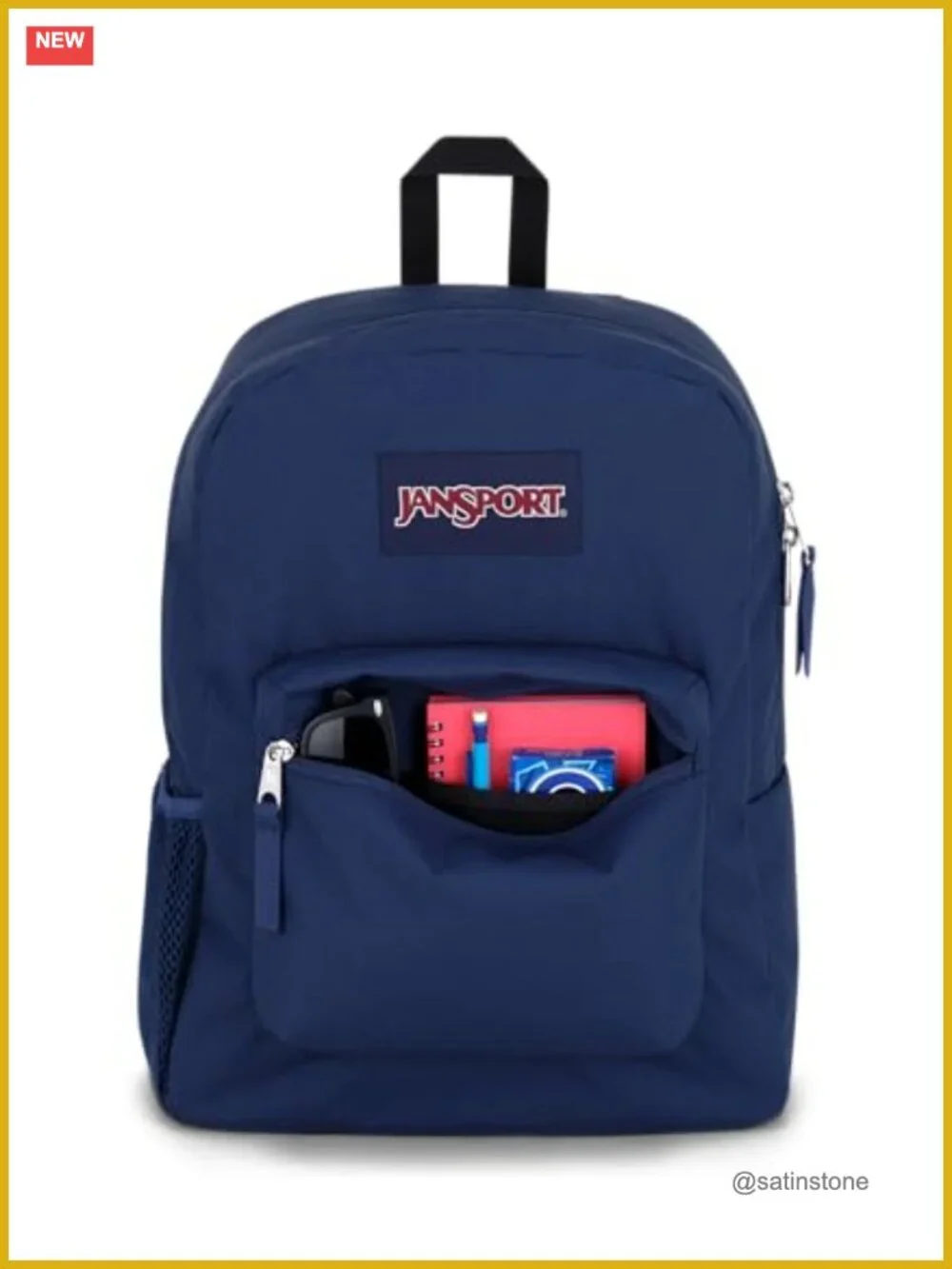 Recycled Polyester Daypack Backpack with Padded Back Panel and Shoulder Straps
